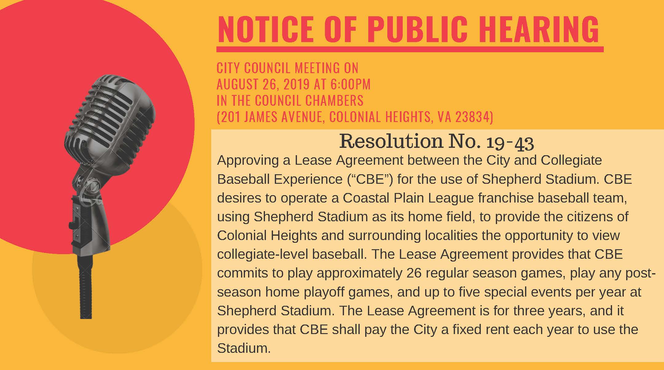 Notice of public hearing