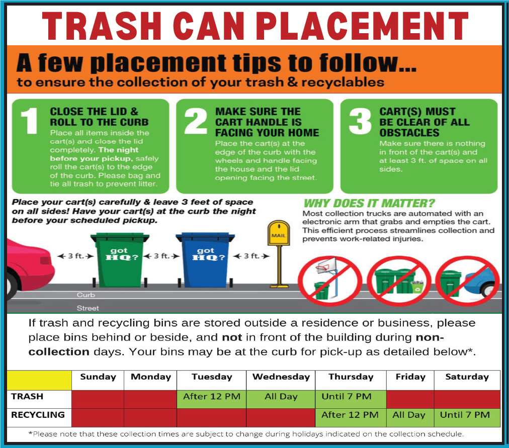 Trash Can Plancement Notice