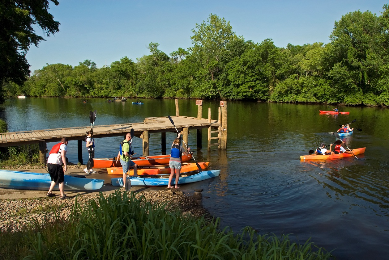 Kayaks Launching at Boat Ramp